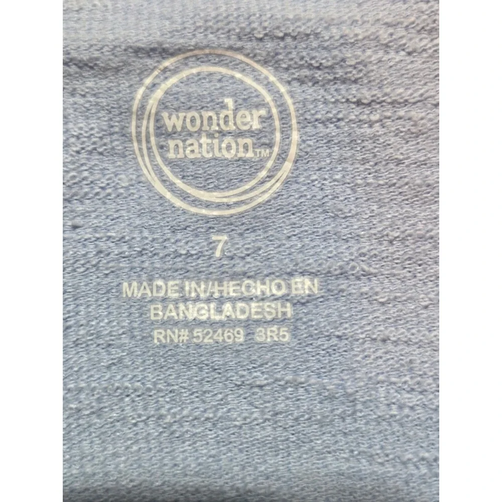 220. Wonder Nation Boys Polo Shirt Blue Lizard Print Size 7 Short Sleeve